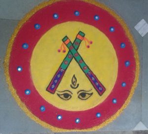 Рисунок Ранголи для праздника Виджайя Дашами (Душехра)