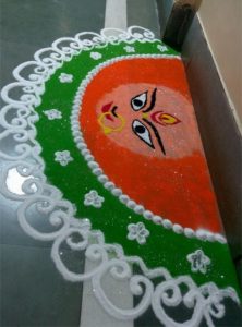 Рисунок Ранголи для праздника Виджайя Дашами (Душехра)
