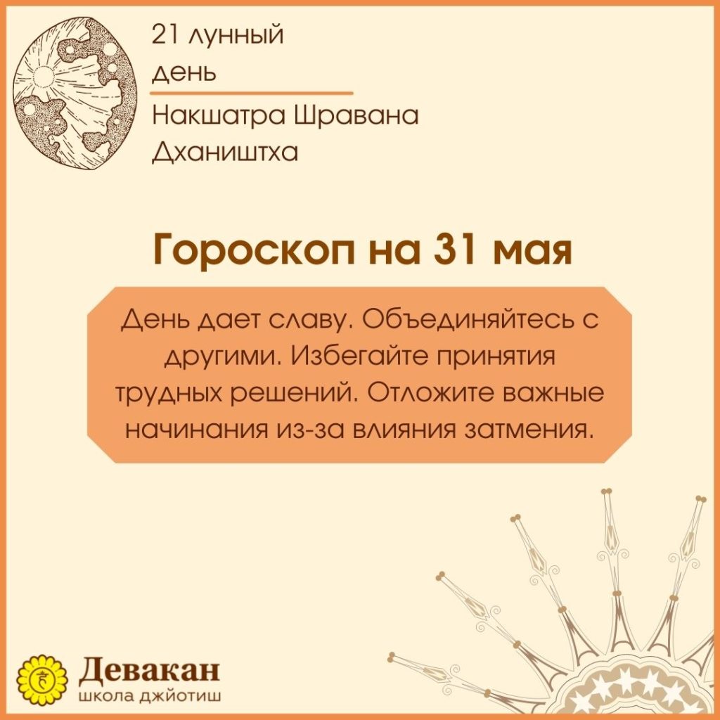 гороскоп на сегодня 31 мая 2021
